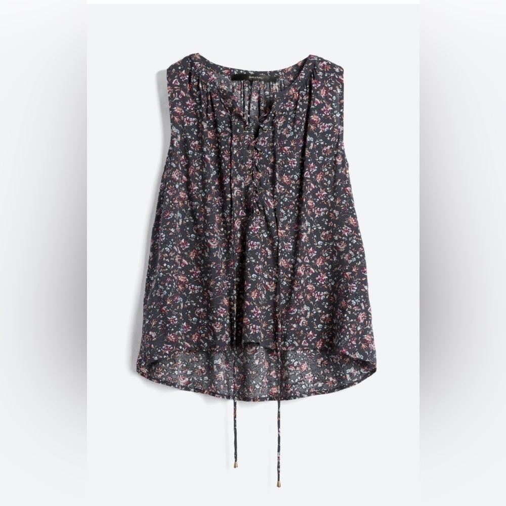 Fun2Fun Hermosa Floral Lace Up Top